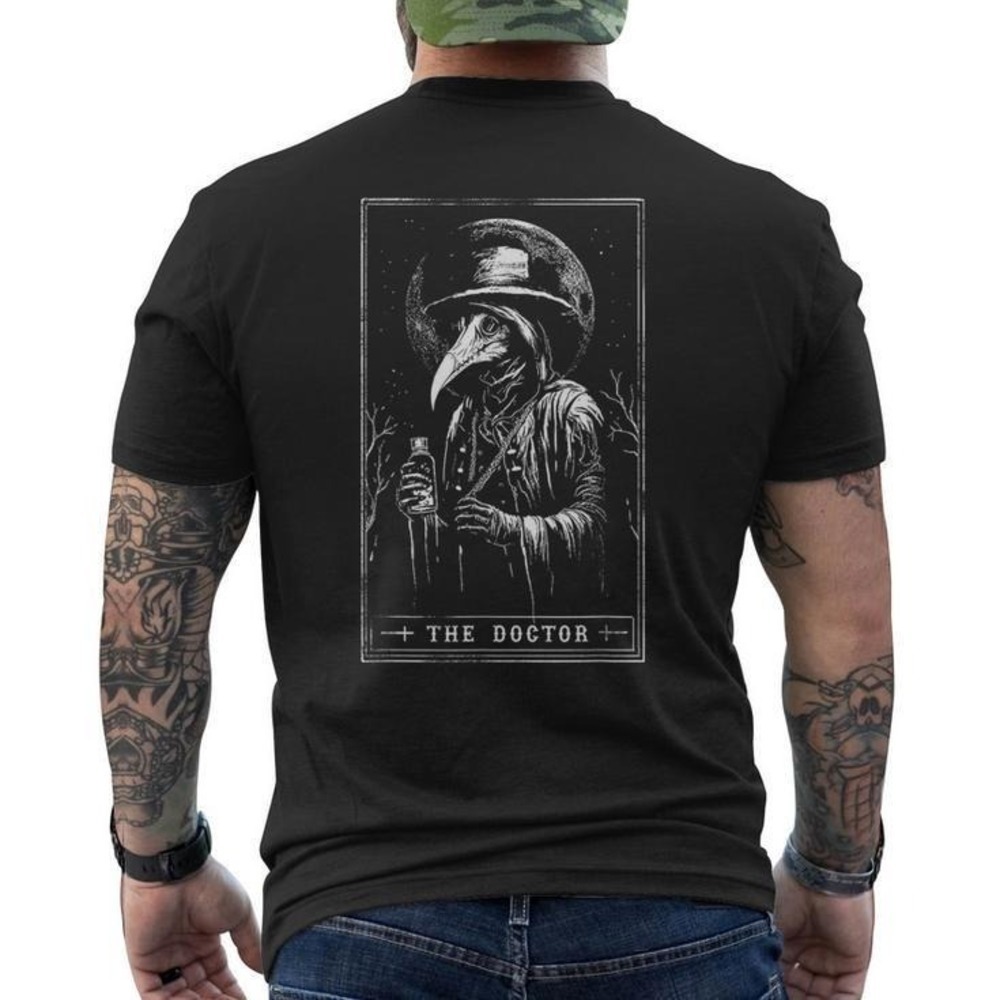 Plague Doctor Tarot Card Horror Death Occult Satanic Unisex Tshirt